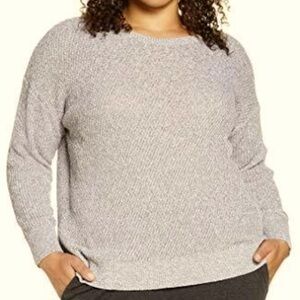 Eileen Fisher Ballet Neck Box Top Sweater Smoke NWT